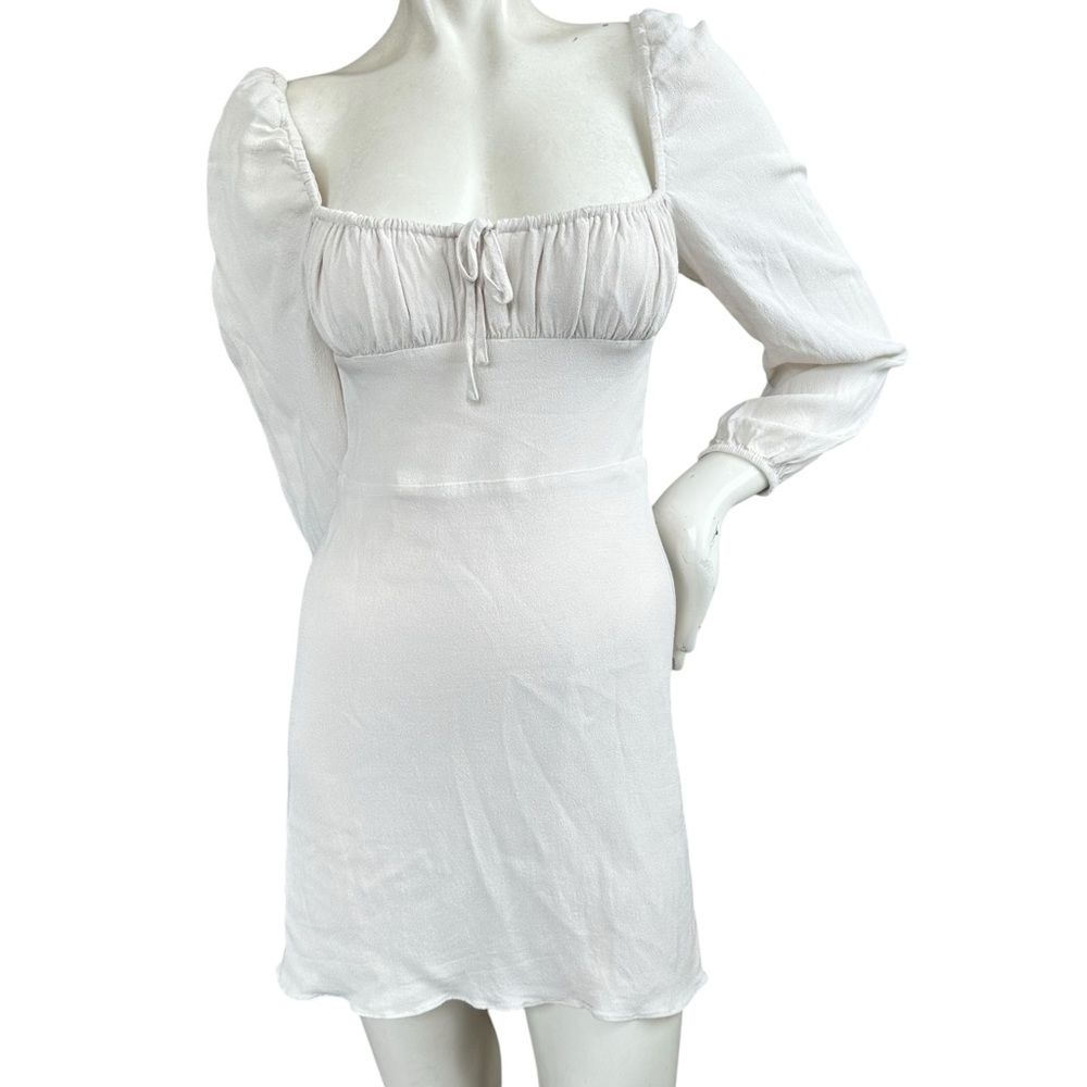 Aritzia Sunday Best Delilah Milkmaid Cottage Long Sleeve Mini Dress Ecru Small